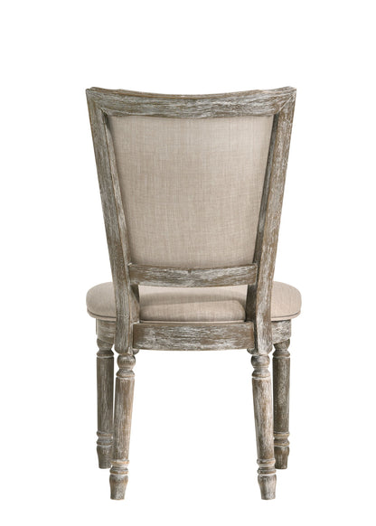 Gabrian - Two Tone, Reclaimed Side Chair (Set of 2) - Beige / Gray Acme