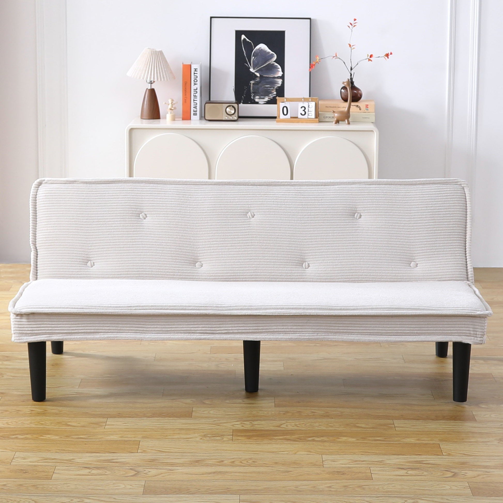 Versatile Corduroy Sofa Bed With Solid Wood Frame Home Essentials