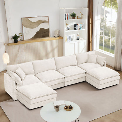 Modular U Shaped Sectional Sofa, 4 Seater Comfy Cloud Couch Home Essentials