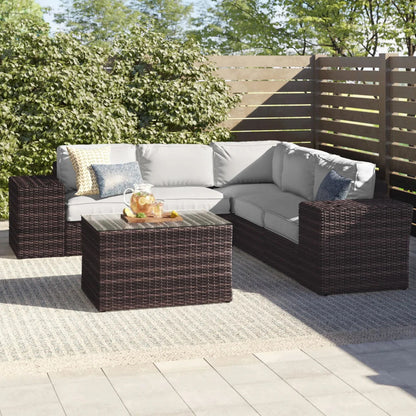 Modern Patio Rattan Sectional Set With Cushions LSI Patio Furniture