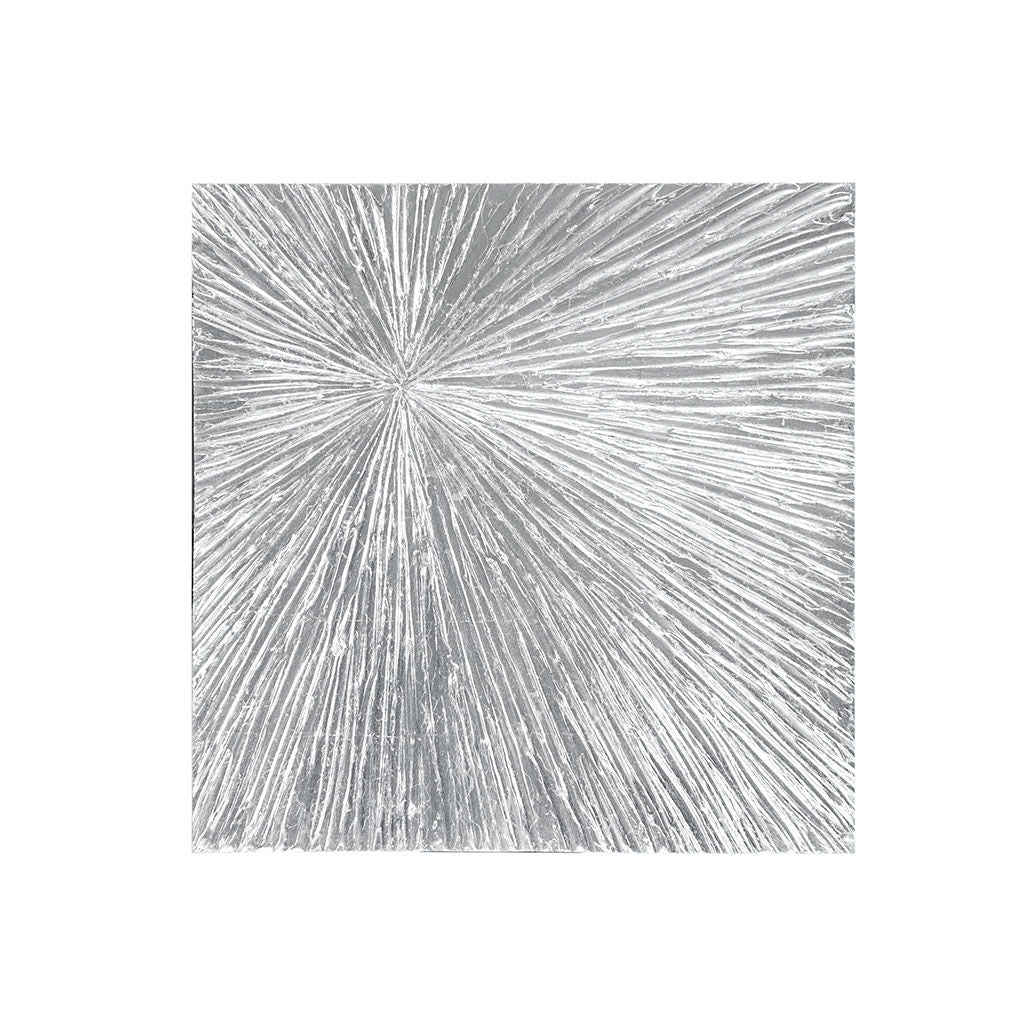 Sunburst - 100% Hand Painted Dimensional Wall Decor - Silver Madison Park Signature