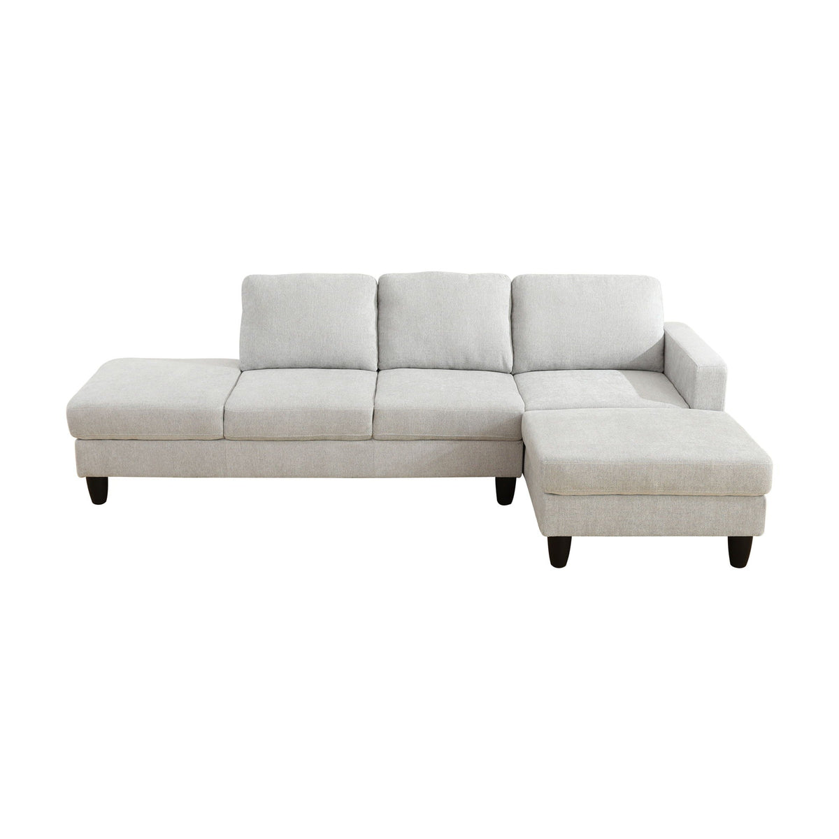 L - Shaped Sectional Sofa With Chaise & Ottoman Home Essentials