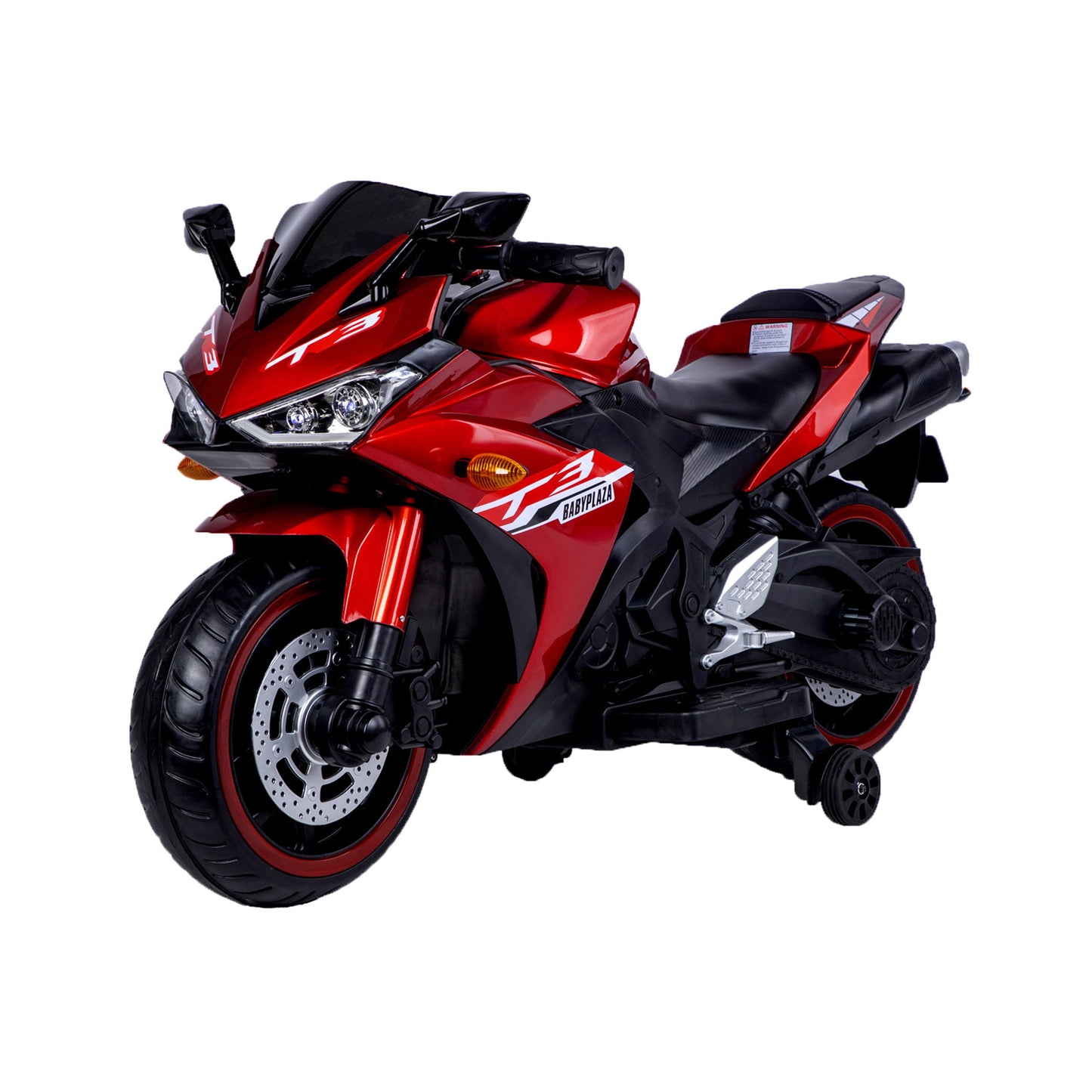 Kids 12V Motorcycle With Training Wheels, Manual Throttle, And Lighting Wheels For Boys And Girls Ages 3-6 - Red Daily Nest