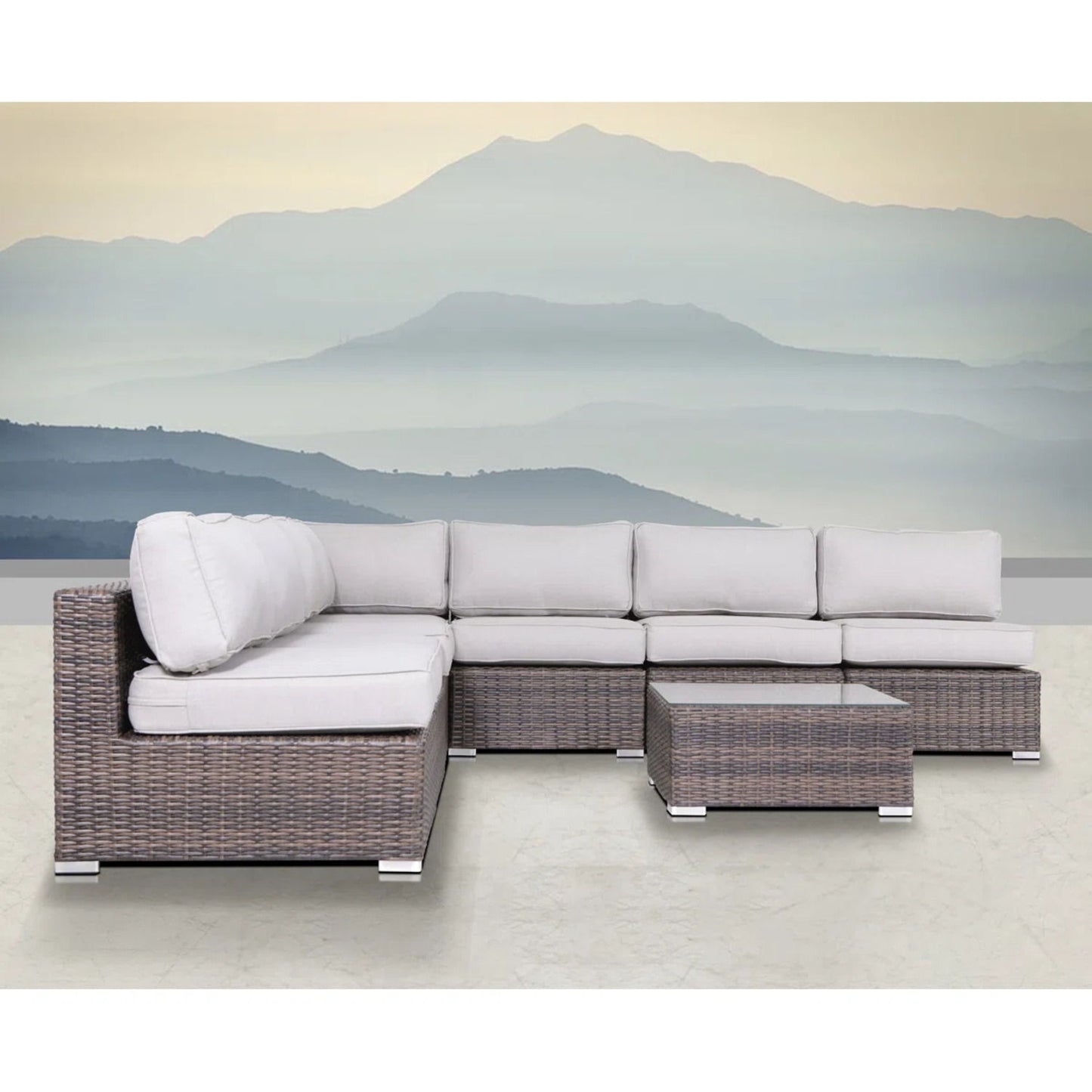Seating Set With Cushions Handcrafted Wicker Design LSI Patio Furniture