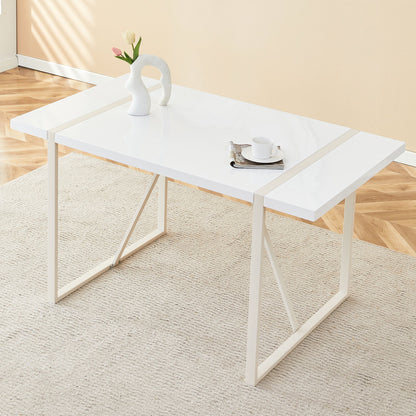 Industrial Rectangular Dining Table For 4 - 6 People Home Essentials