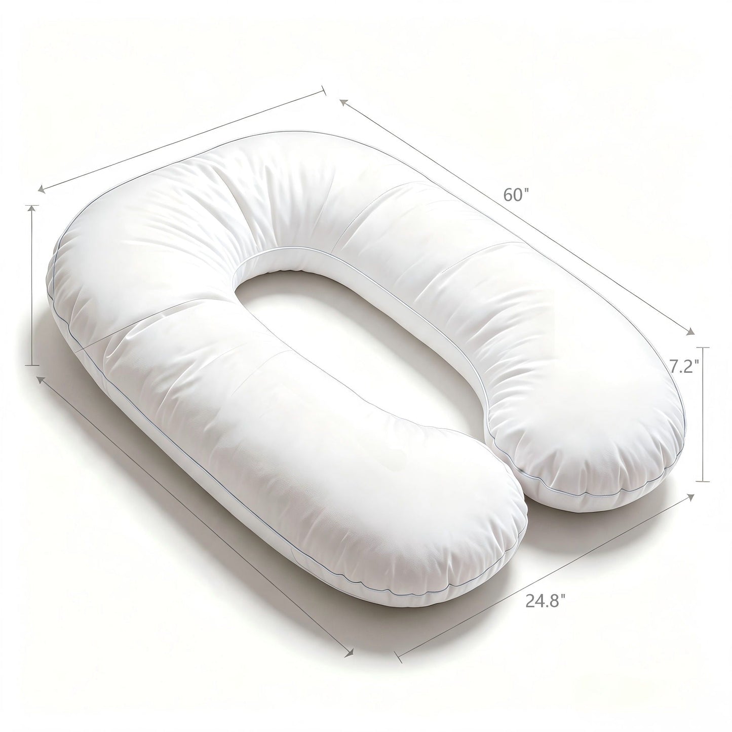 U - Shape Pregnancy Body Pillow For Side Sleeper Support - White US Pride