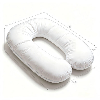 U - Shape Pregnancy Body Pillow For Side Sleeper Support - White US Pride