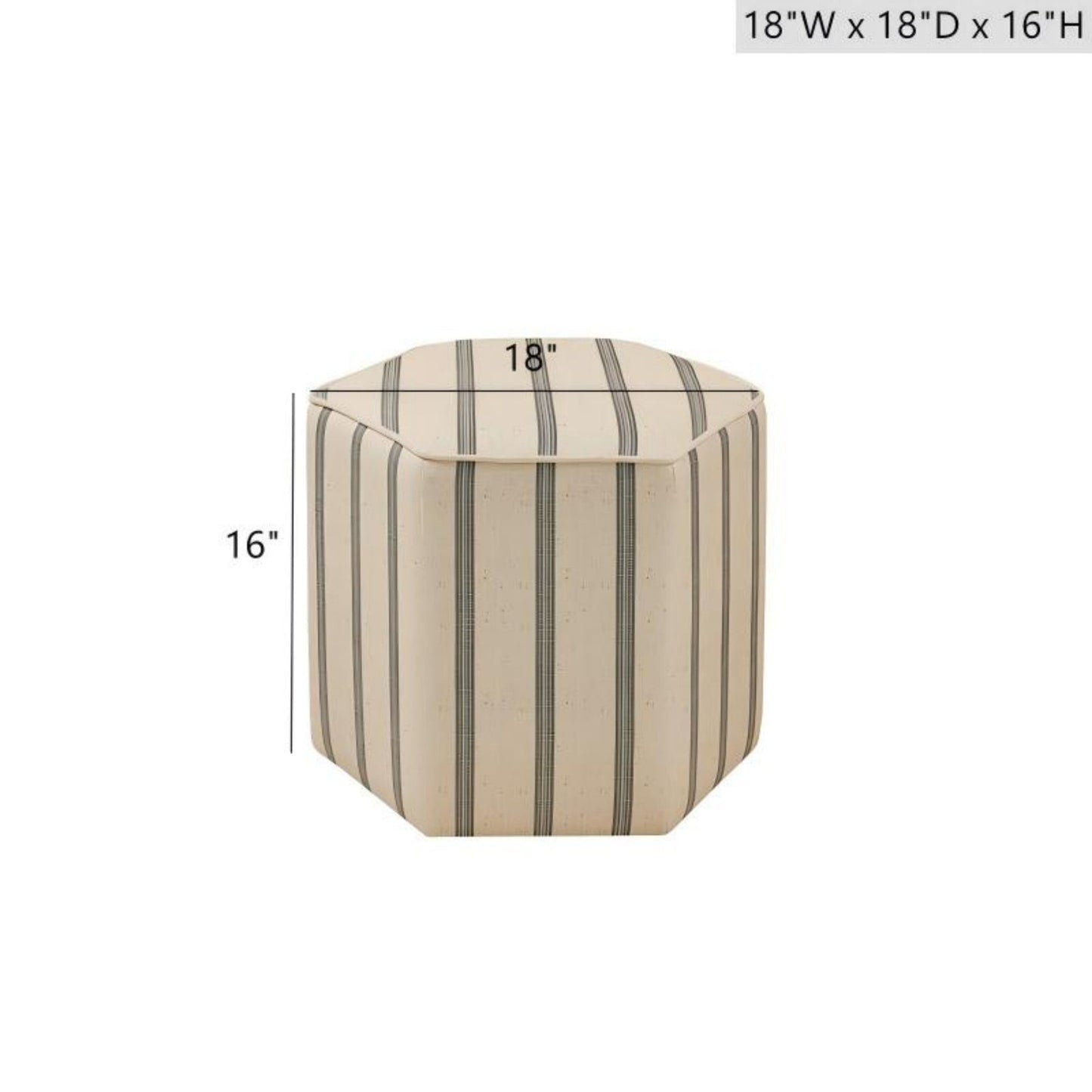 Accent Ottoman Printed Stripe JLA