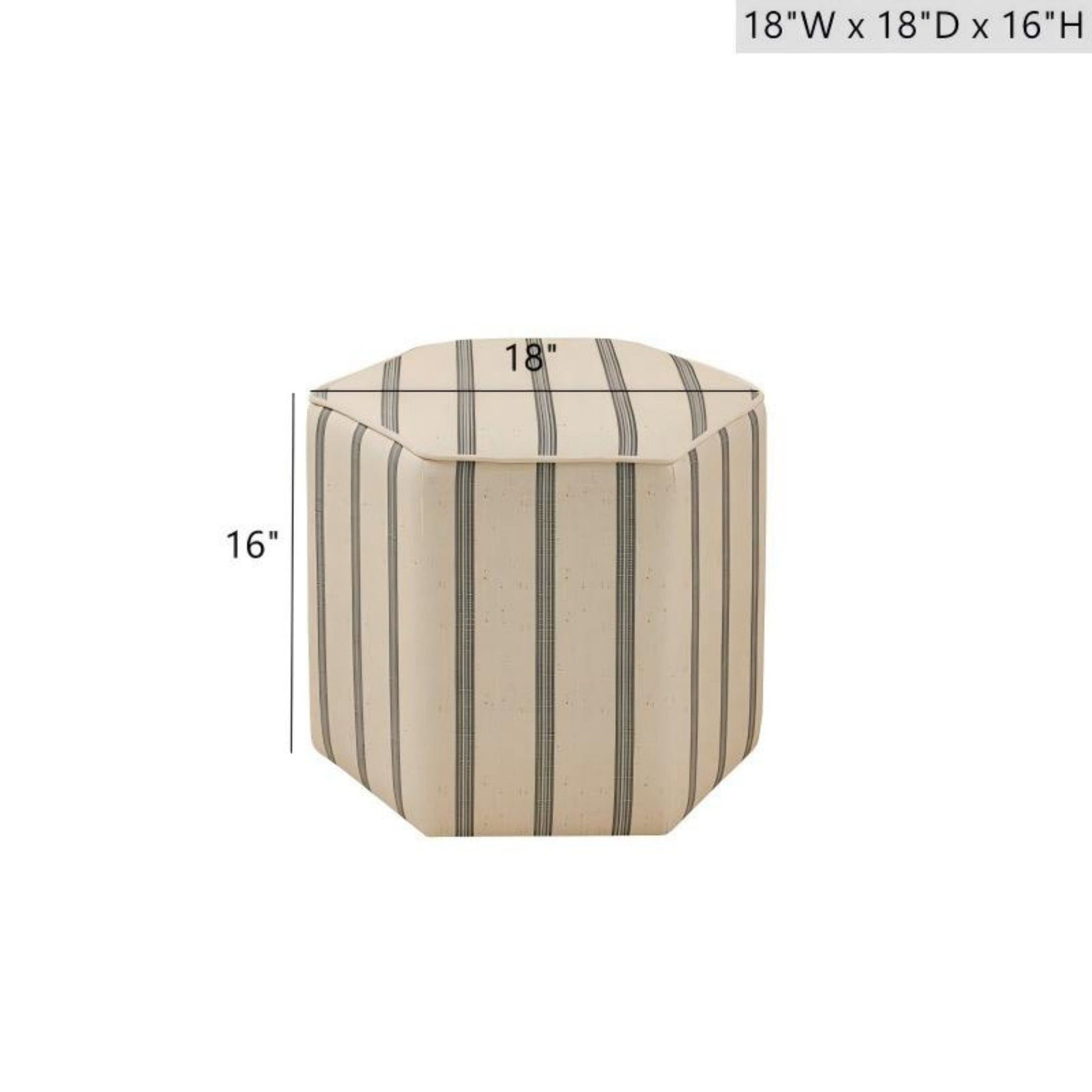 Accent Ottoman Printed Stripe JLA