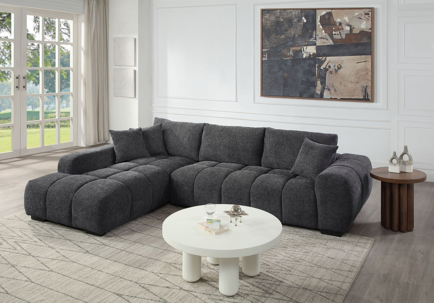 Chosen - Sectional Sofa With Toss Pillows And Chaise Acme