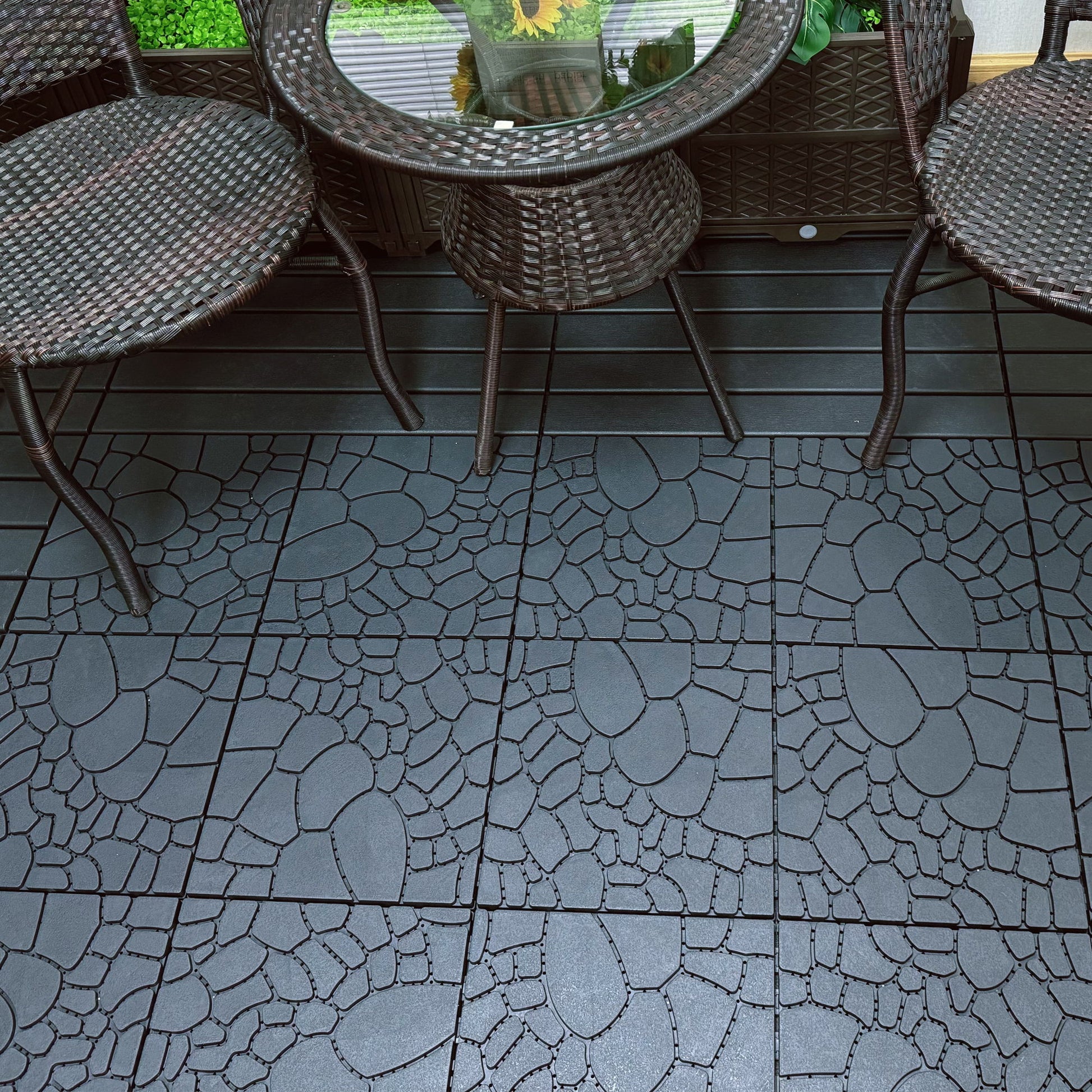 Stone Texture Patio Deck Tiles, Diy Module Interlocking Decking Floor Tiles Daily Nest