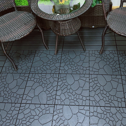 Stone Texture Patio Deck Tiles, Diy Module Interlocking Decking Floor Tiles Daily Nest