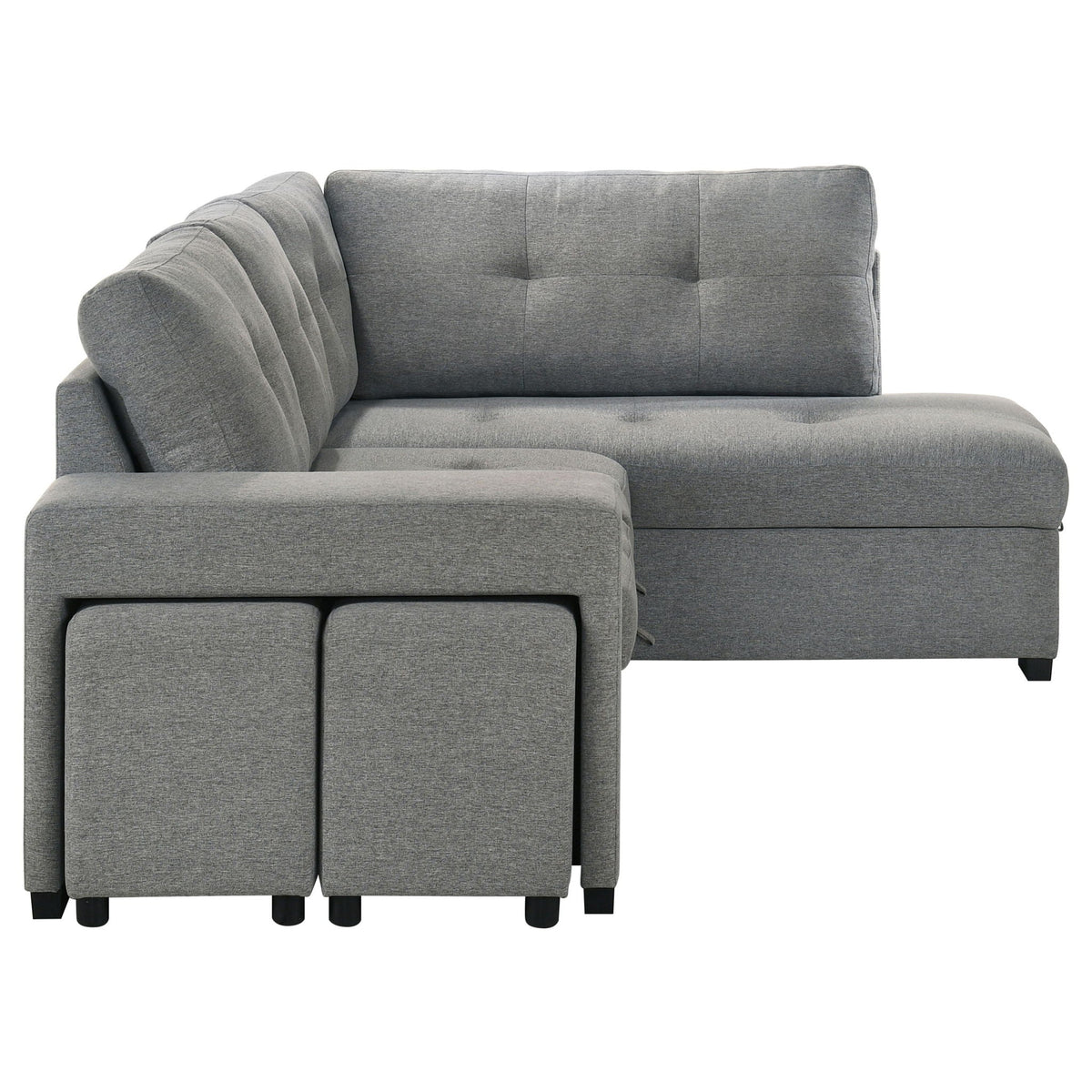 Atkinson - Sleeper Sectional Sofa With Lift Top Chaise - Gray Furniture Max