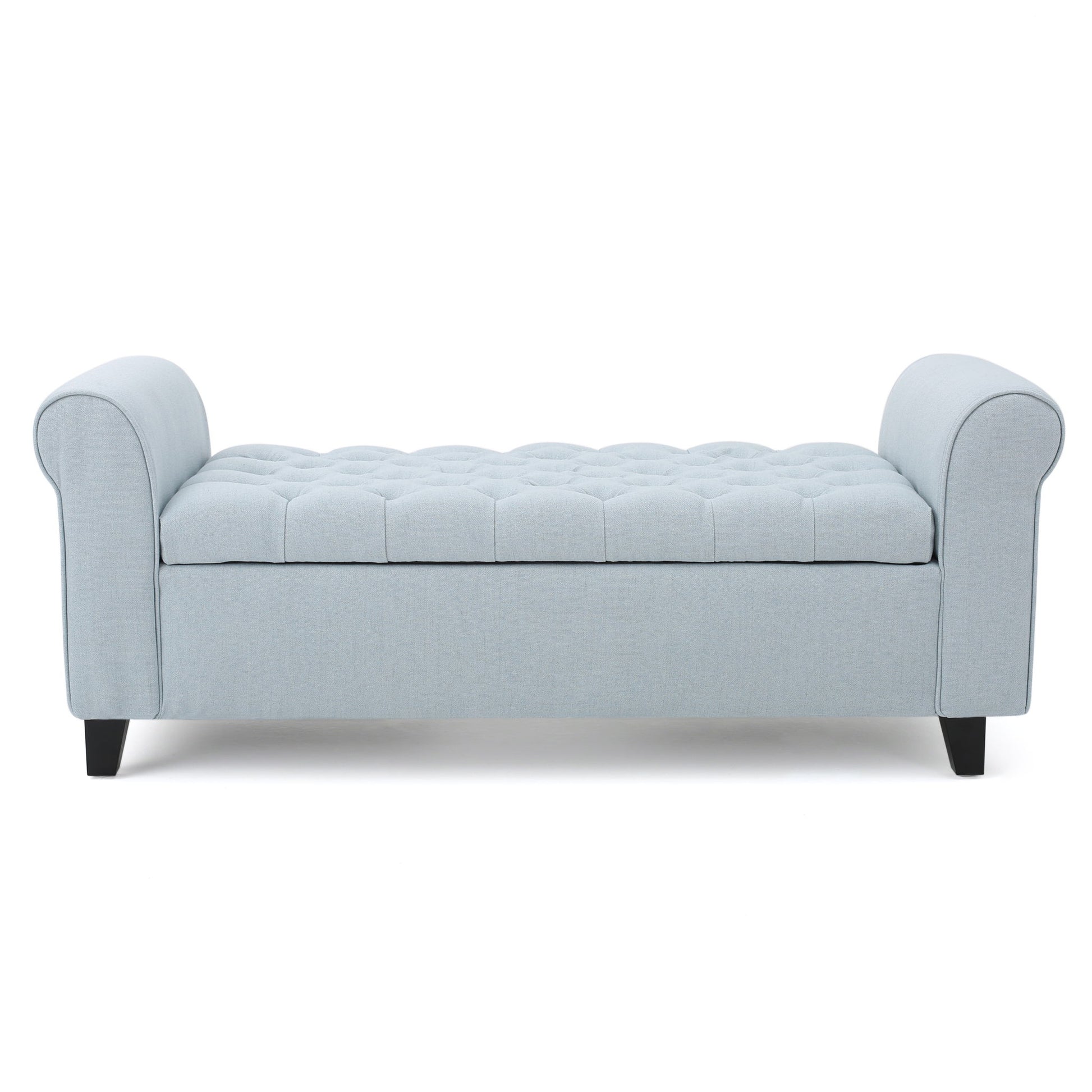 Hayes - Contemporary Armed Storage Bench With Rolled Arms And Button Tufting Noble House