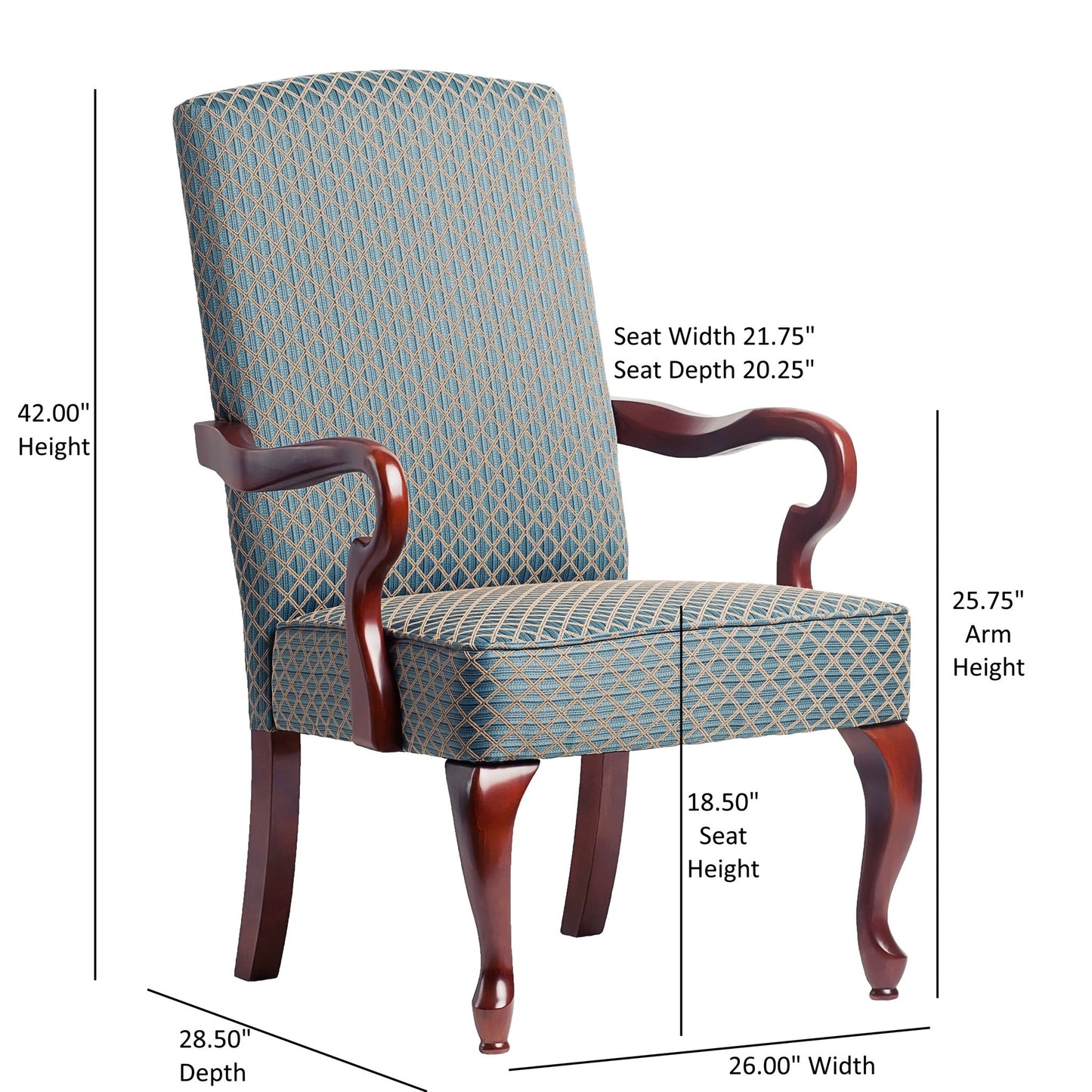 Delaney - Elegant Gooseneck Arm Chair With High Back Ridgecrest Home
