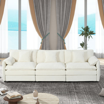 Modern Chenille Oversized Deep Seat Sectional Sofa With Pillows Home Essentials