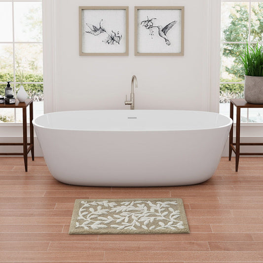 Serene - Cotton Tufted Bath Rug - Beige