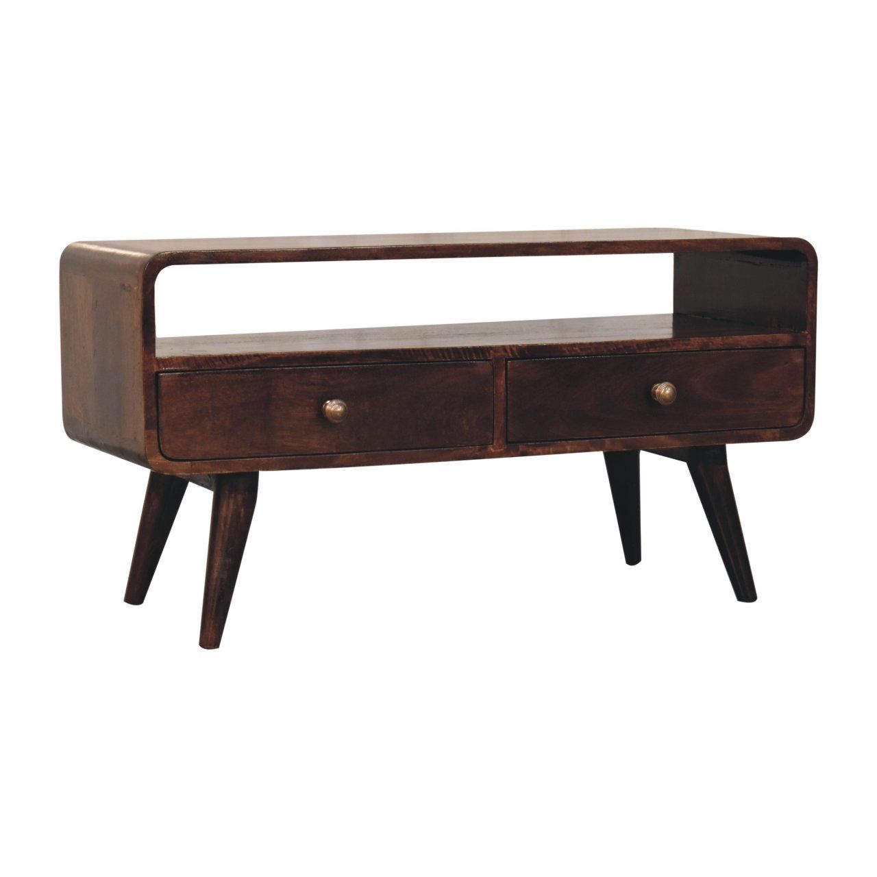 Solid Wood Curved Media Unit Artisan Furniture