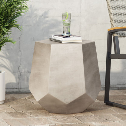 Outdoor Calgary Side Table - Light Gray Noble House