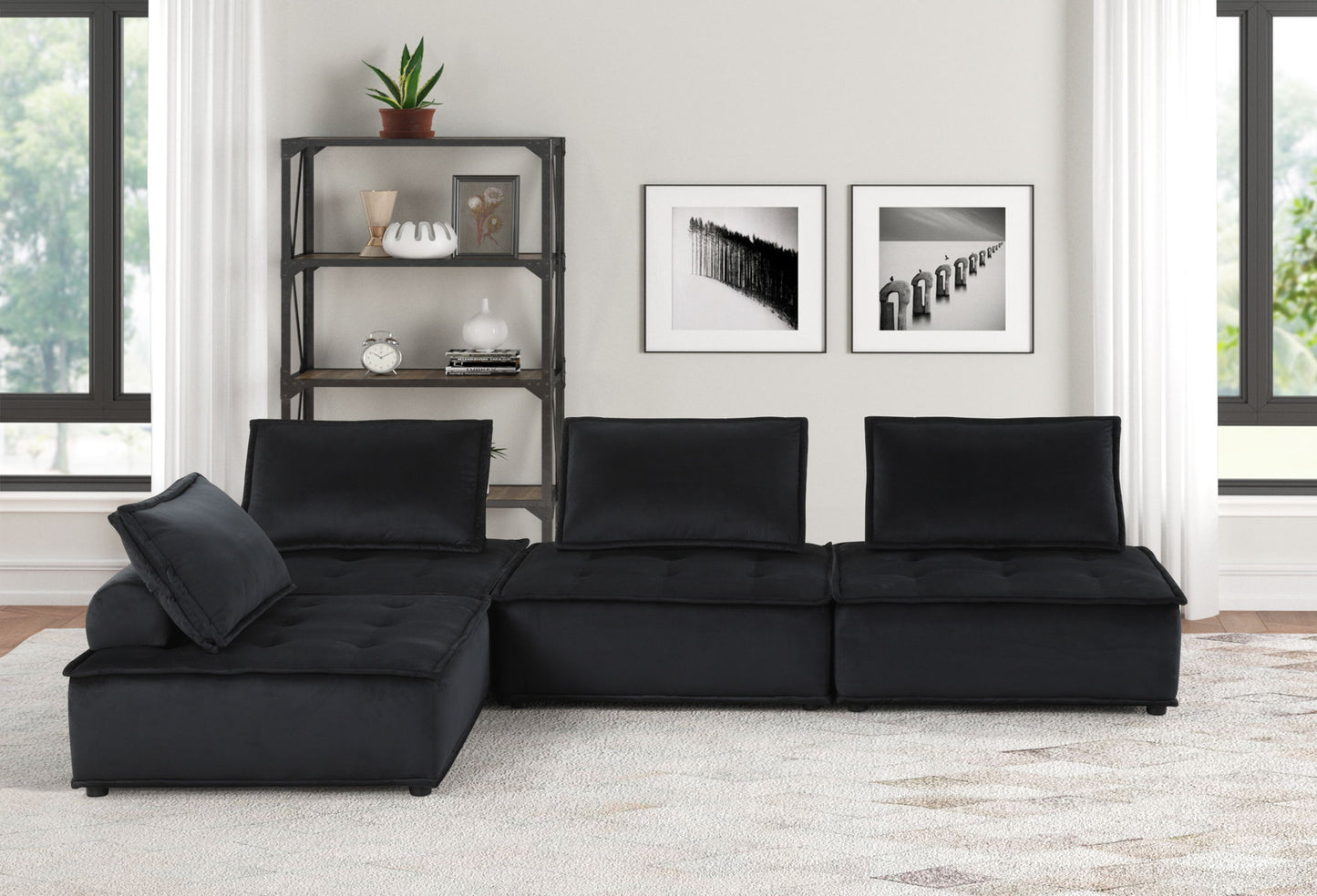 Anna - Stylish Sectional Sofa Ottoman Lilola Home