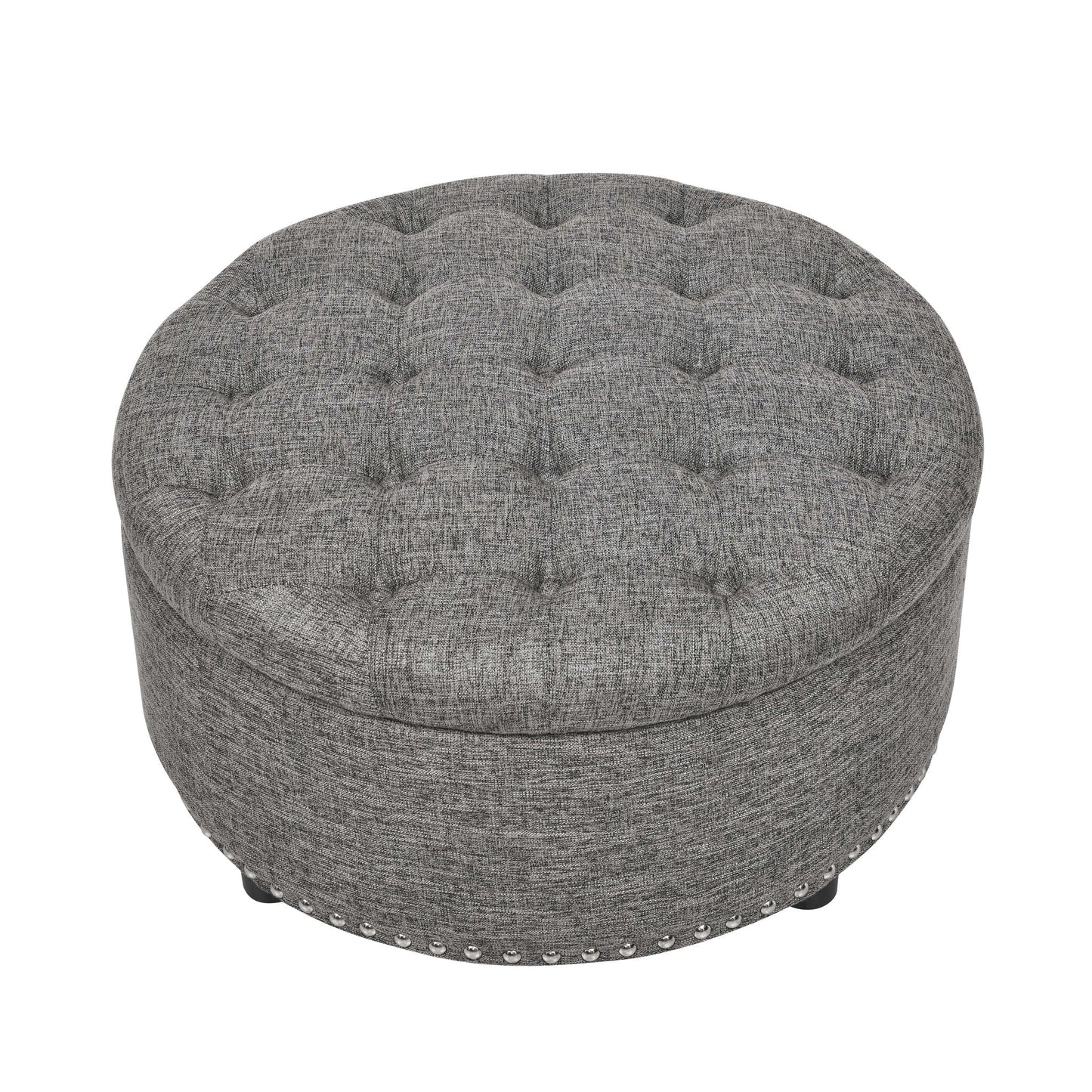 Tufted Storage Ottoman With Upholstery Home Essentials