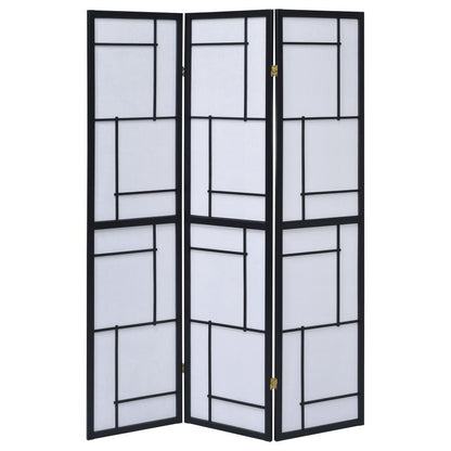 Damis - 3-Panel Room Divider Folding Shoji Screen - Black CoasterEveryday