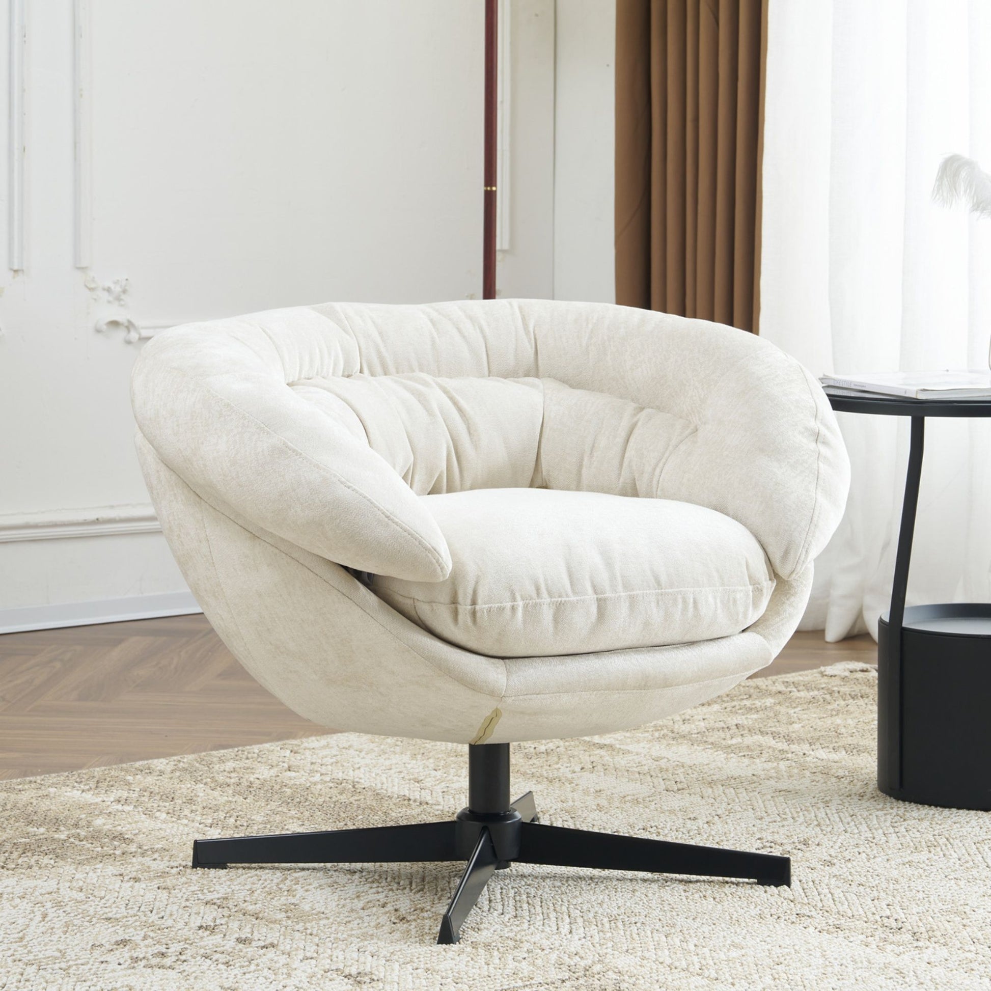Modern Chenille Office Chair With 360 Degree Swivel Noble House