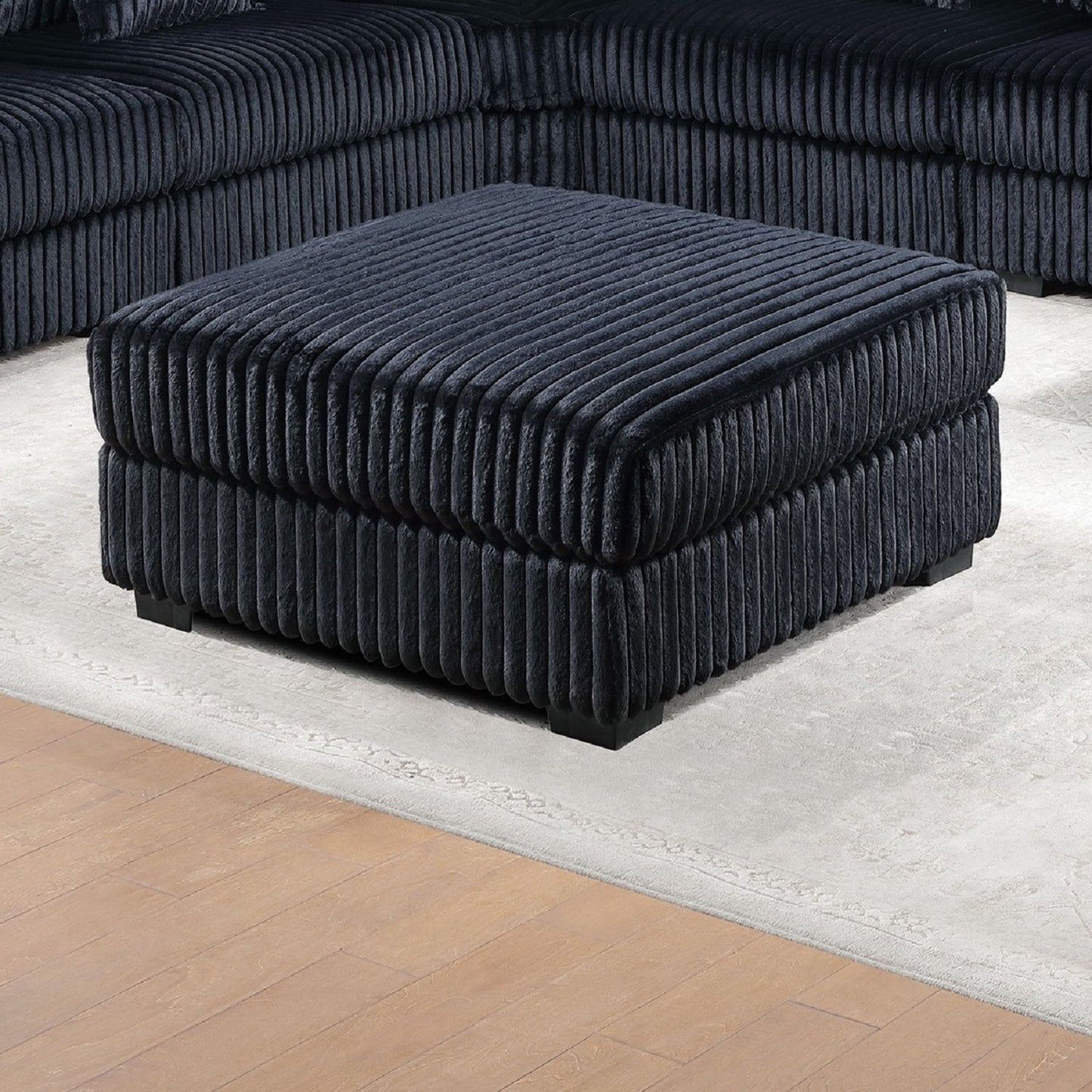 Soft Upholstered Ottoman - Black Home Essentials