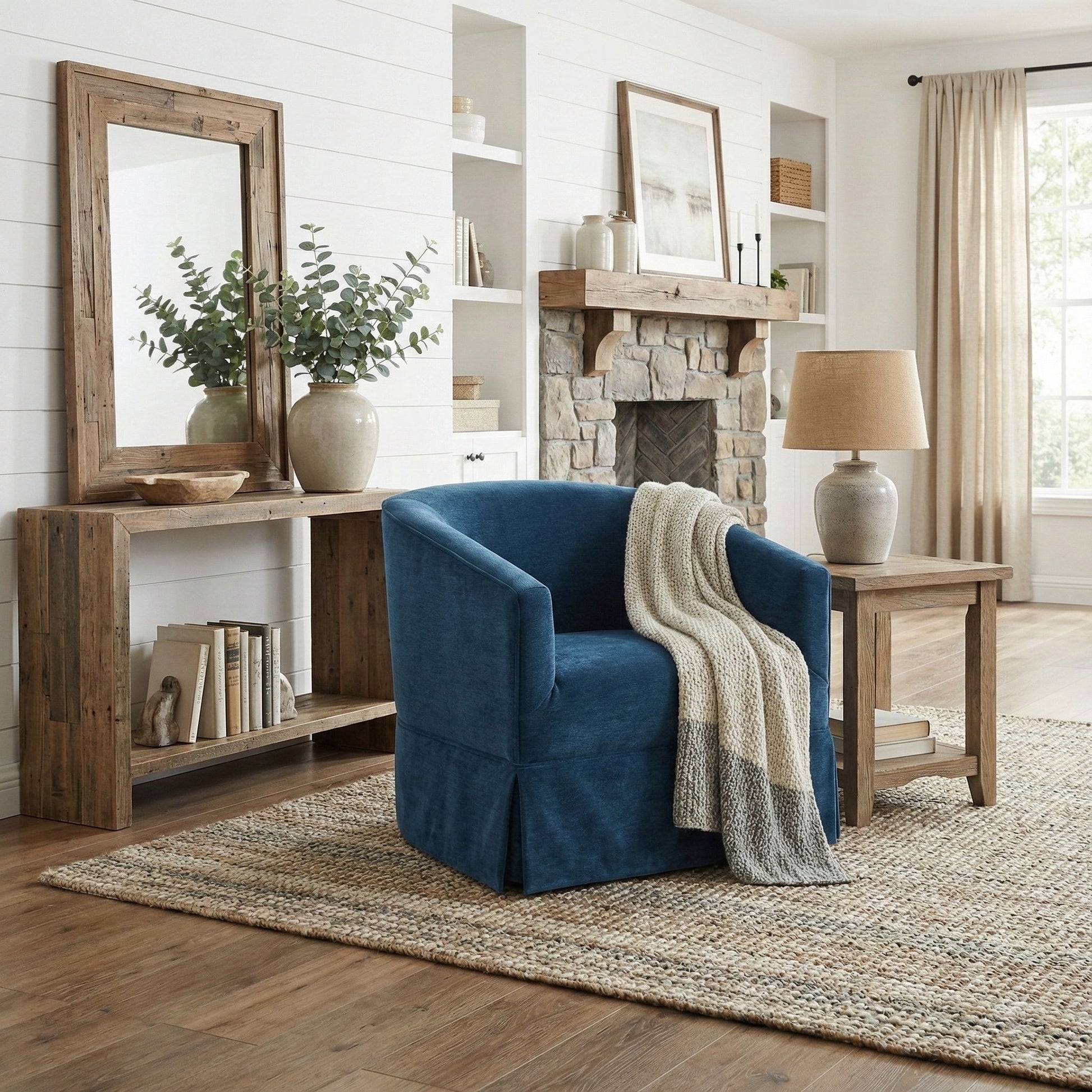 Elm - Skirted Swivel Chair Ridgecrest Home