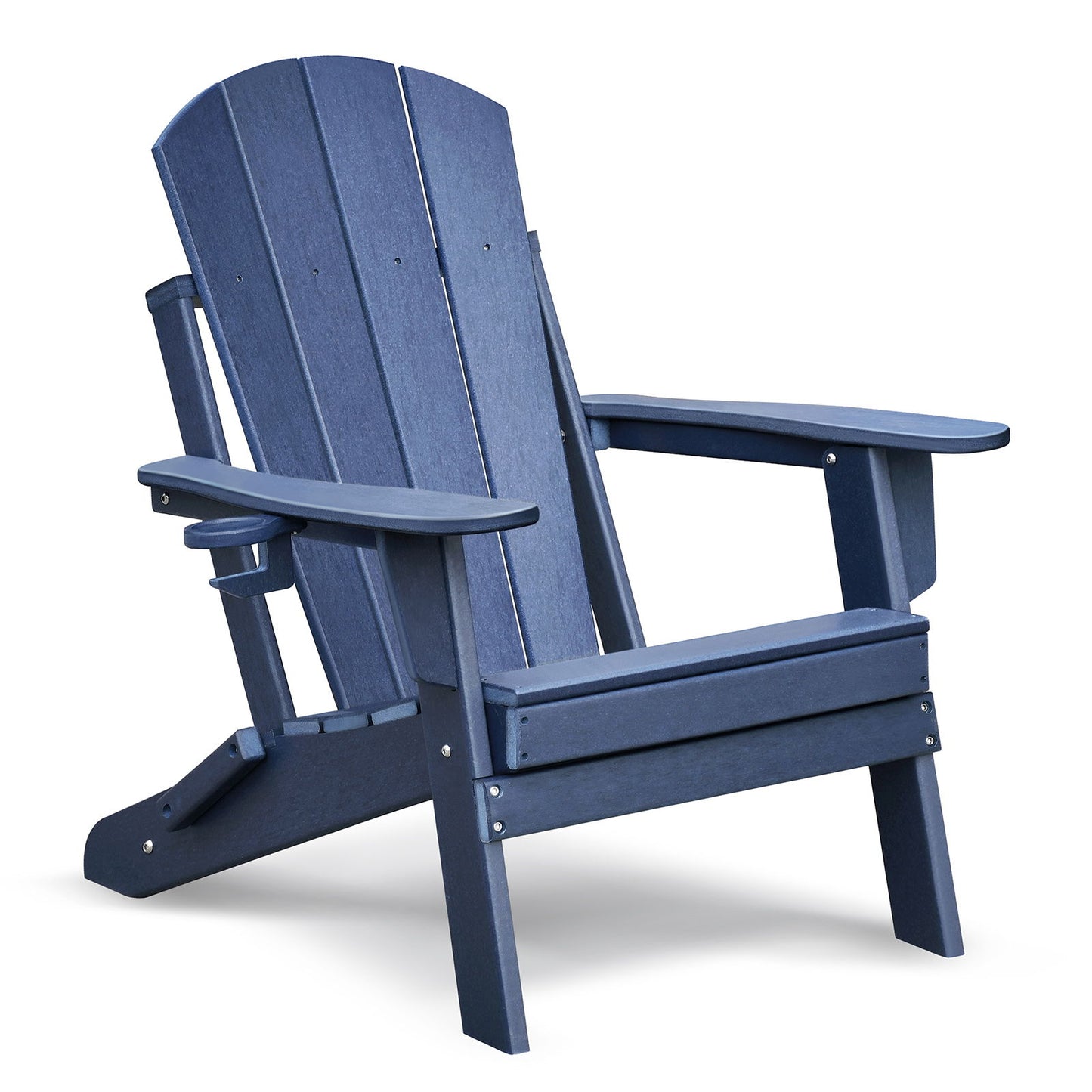 Folding Outdoor Adirondack Chair For Relaxing, Hdpe All-Weather Fire Pit Chair, Patio Lawn Chair For Outside Deck Garden Backyardf Balcony - Navy Blue Home Essentials