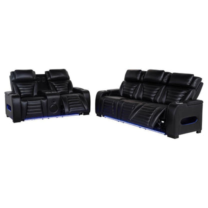 Zuma - Faux Leather Dual Power LED Sofa Set Coaster Fine Furniture