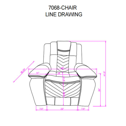 Raize - Power Recliner With LED Functionality - Gray Global Furniture USA