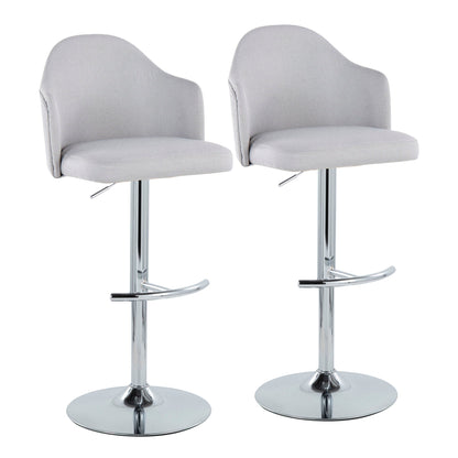Ahoy - Contemporary Adjustable Barstool With Swivel With Rounded T Footrest (Set of 2) Lumi Source
