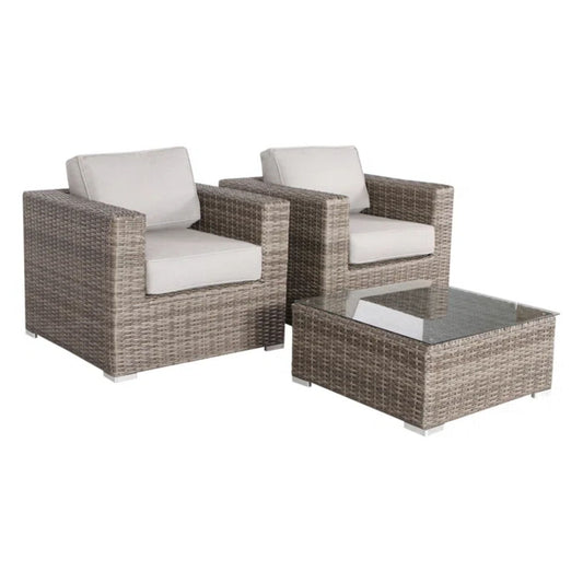 2 Person Seating Set With Cushions LSI Patio Furniture