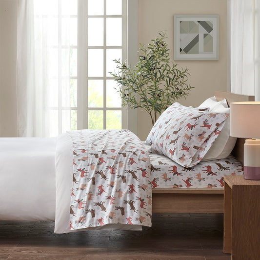 King Cozy 100% Printed Sheet Set - Reindeer