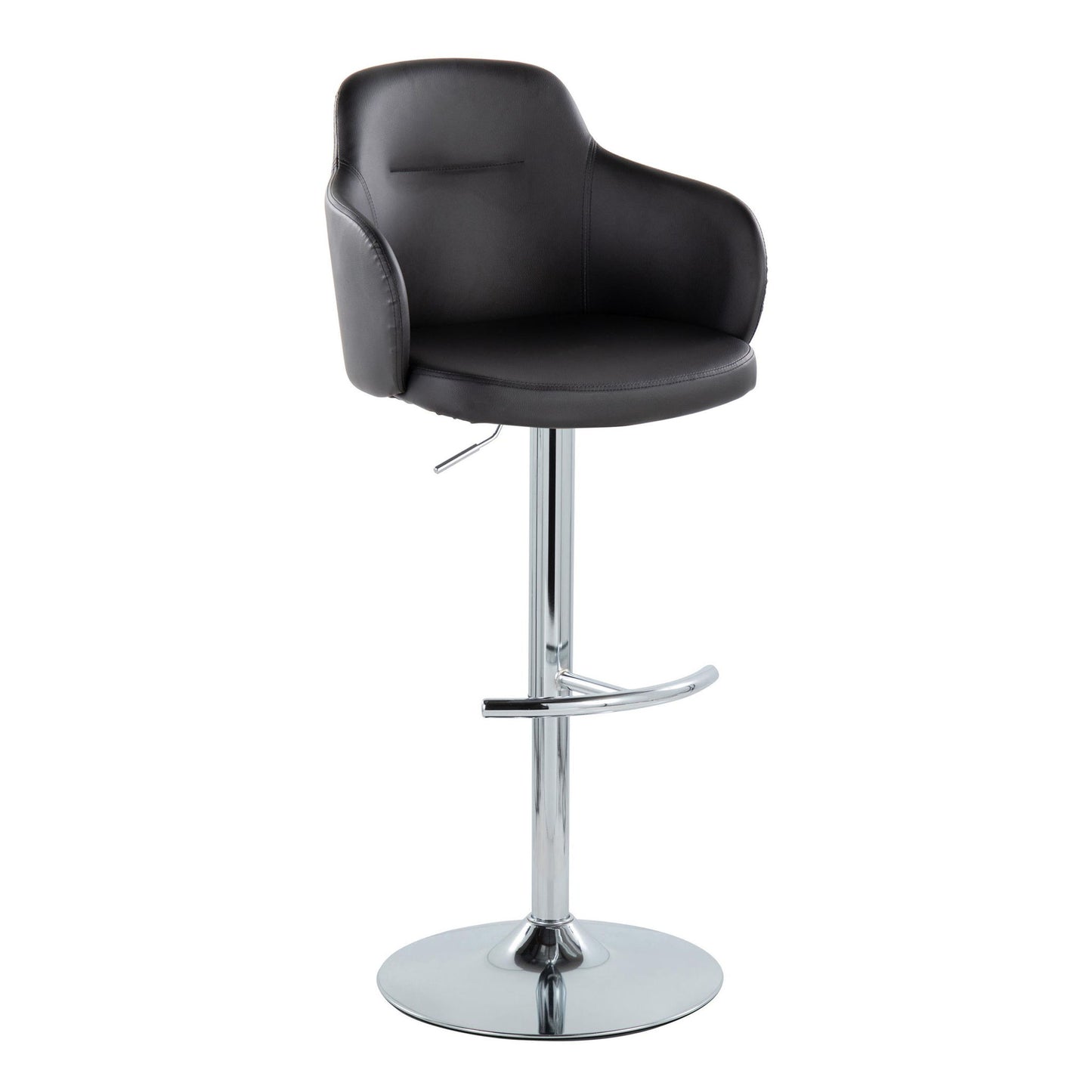Boyne - Contemporary Adjustable Barstool With Swivel & Rounded T Footrest (Set of 2) Lumi Source