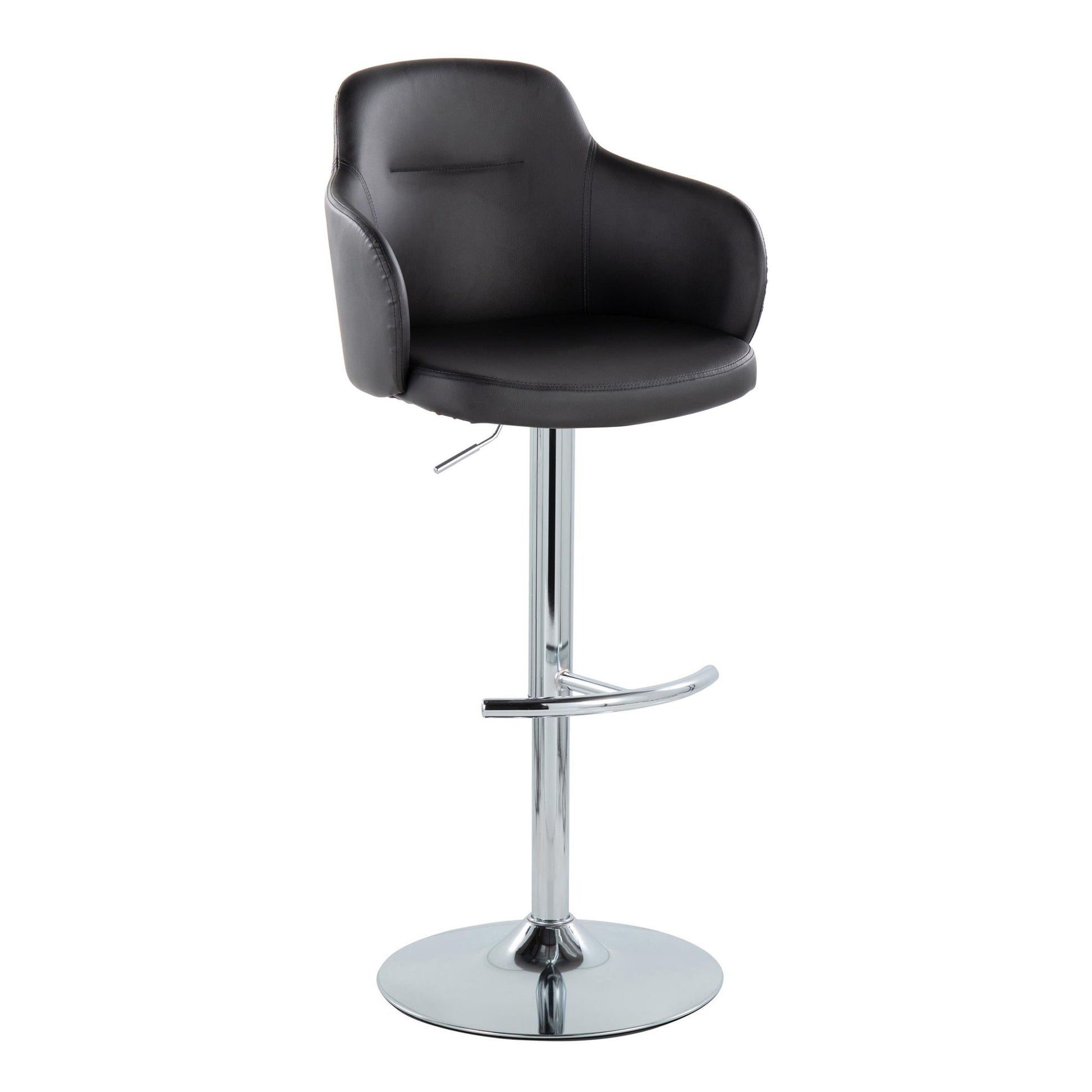 Boyne - Contemporary Adjustable Barstool With Swivel & Rounded T Footrest (Set of 2) Lumi Source
