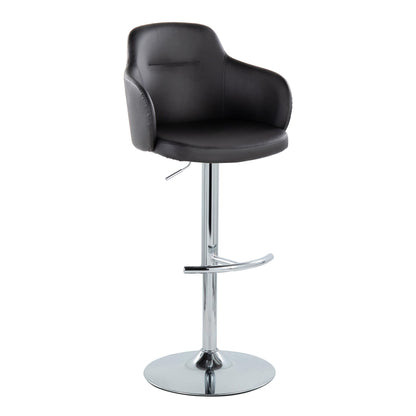 Boyne - Contemporary Adjustable Barstool With Swivel & Rounded T Footrest (Set of 2) Lumi Source