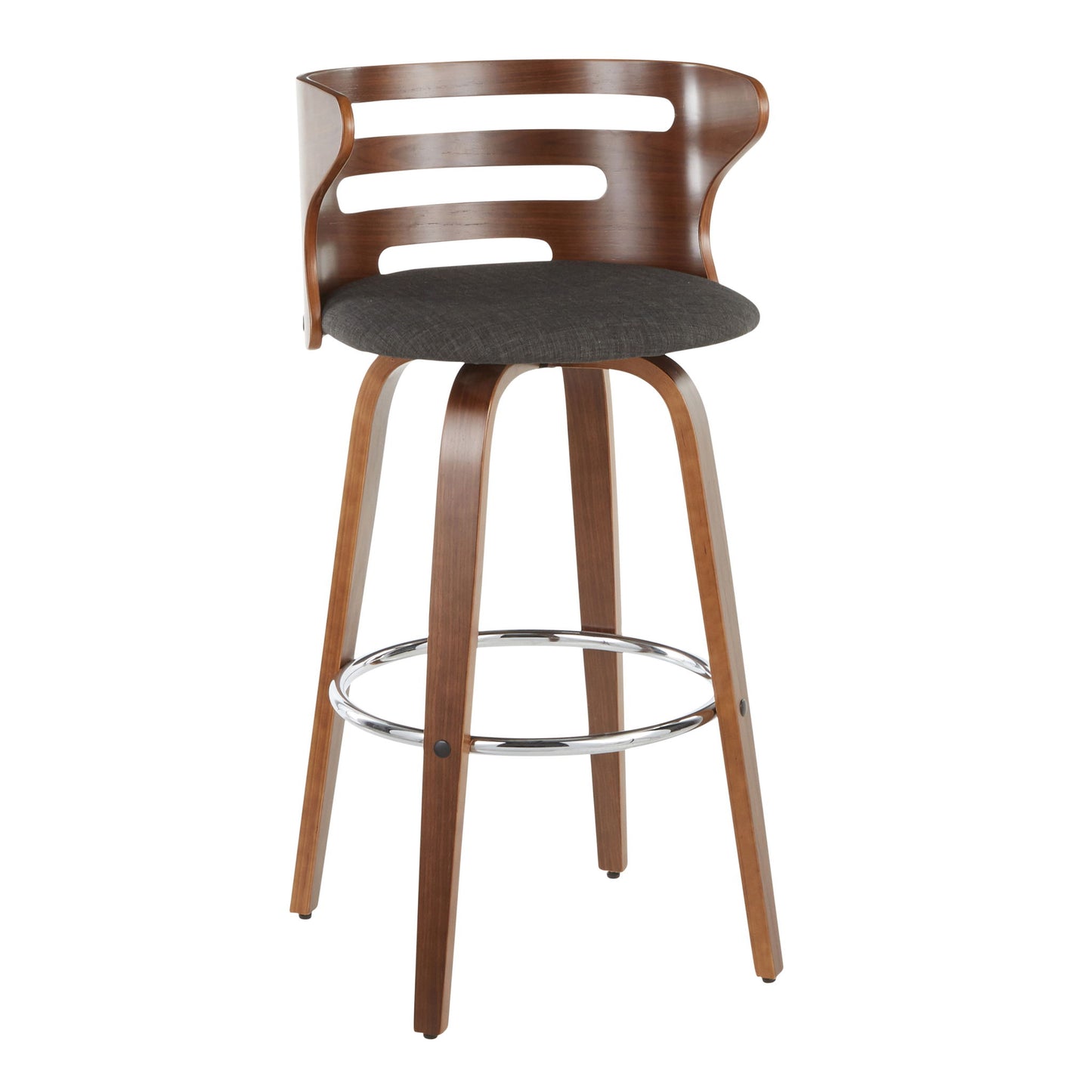 Cosini - Mid Century Modern Fixed Height Barstool With Swivel (Set of 2) Lumi Source