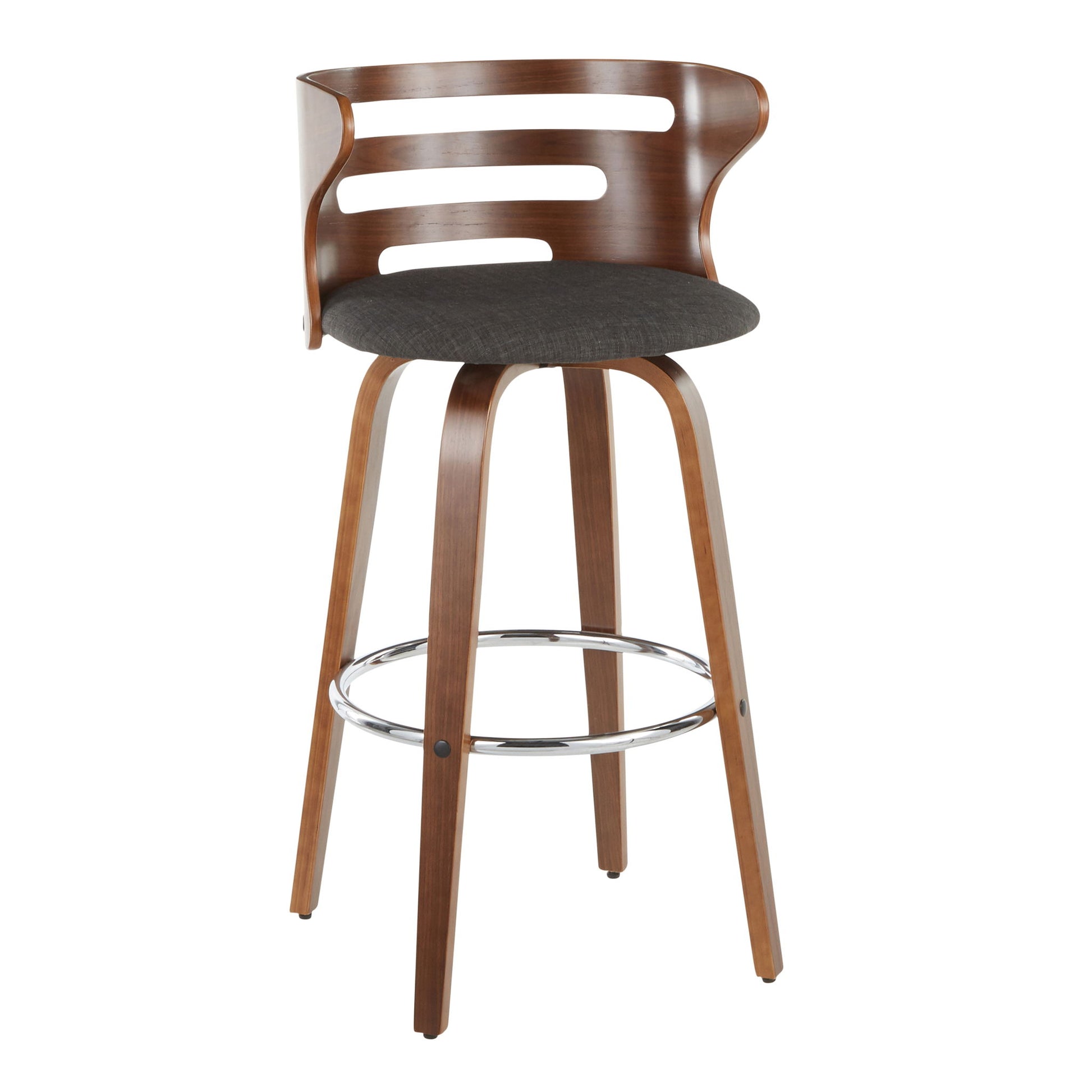 Cosini - Mid Century Modern Fixed Height Barstool With Swivel (Set of 2) Lumi Source