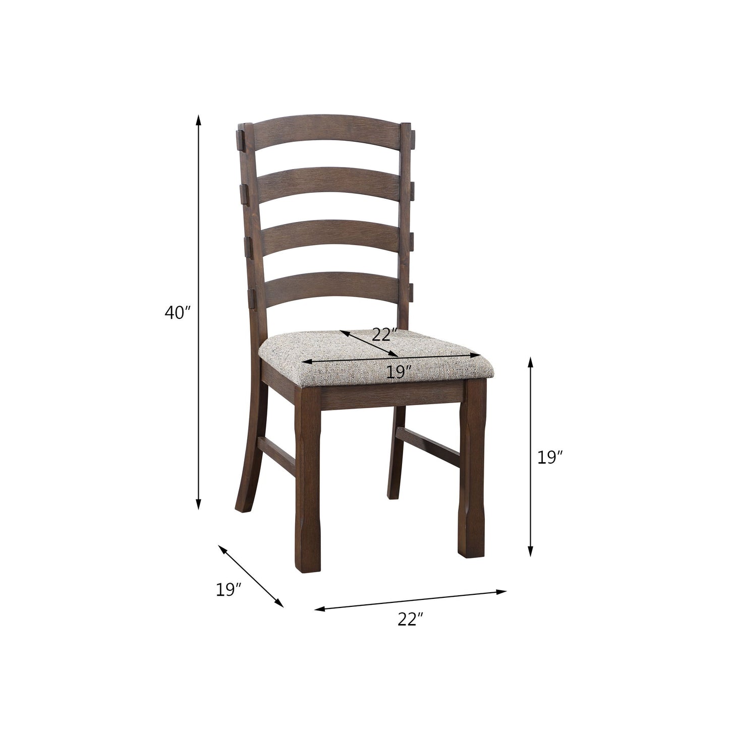 Pascaline - Rustic Side Chair (Set of 2) - Gray / Brown Acme