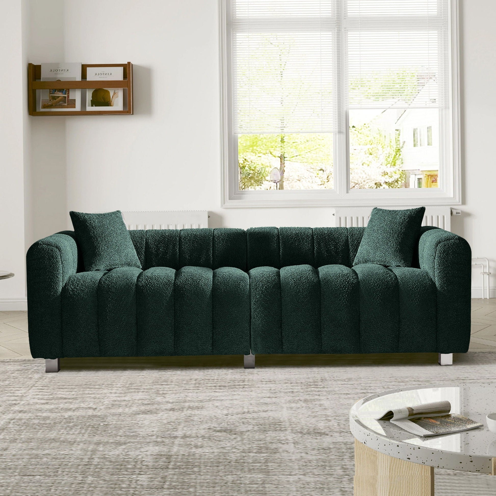 Modern 3 Seater Sofa With 2 Pillows Home Essentials
