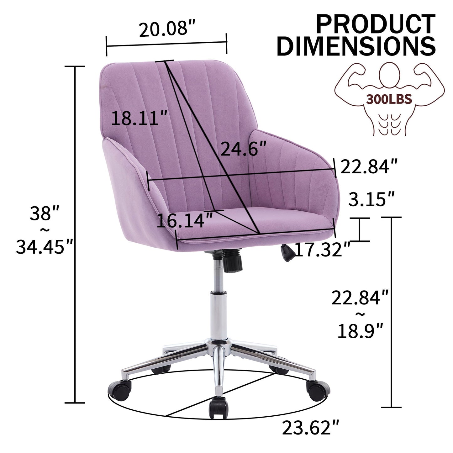 Adjustable Ergonomic Office Chair, Swivel Backrest Seat Home Essentials