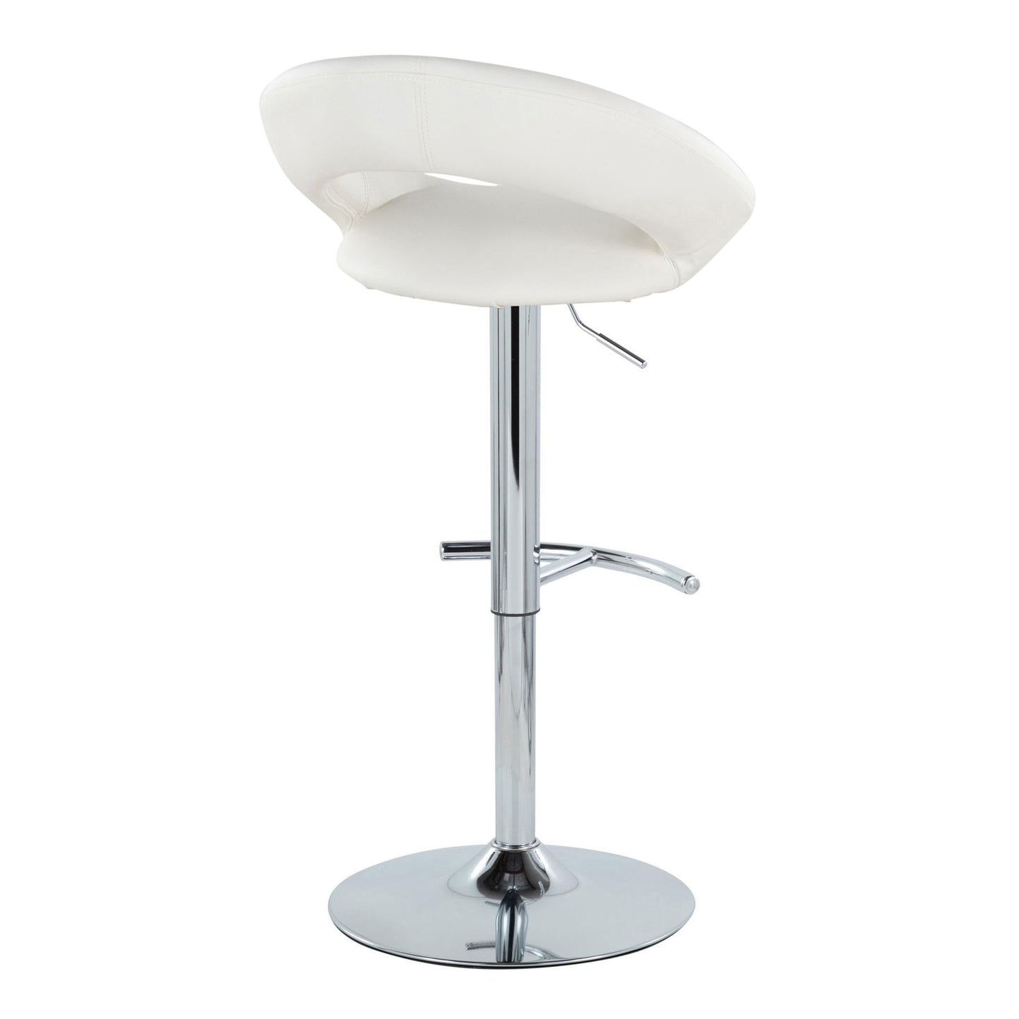 Posh - Contemporary Adjustable Barstool With Swivel With Rounded T Footrest (Set of 2) Lumi Source