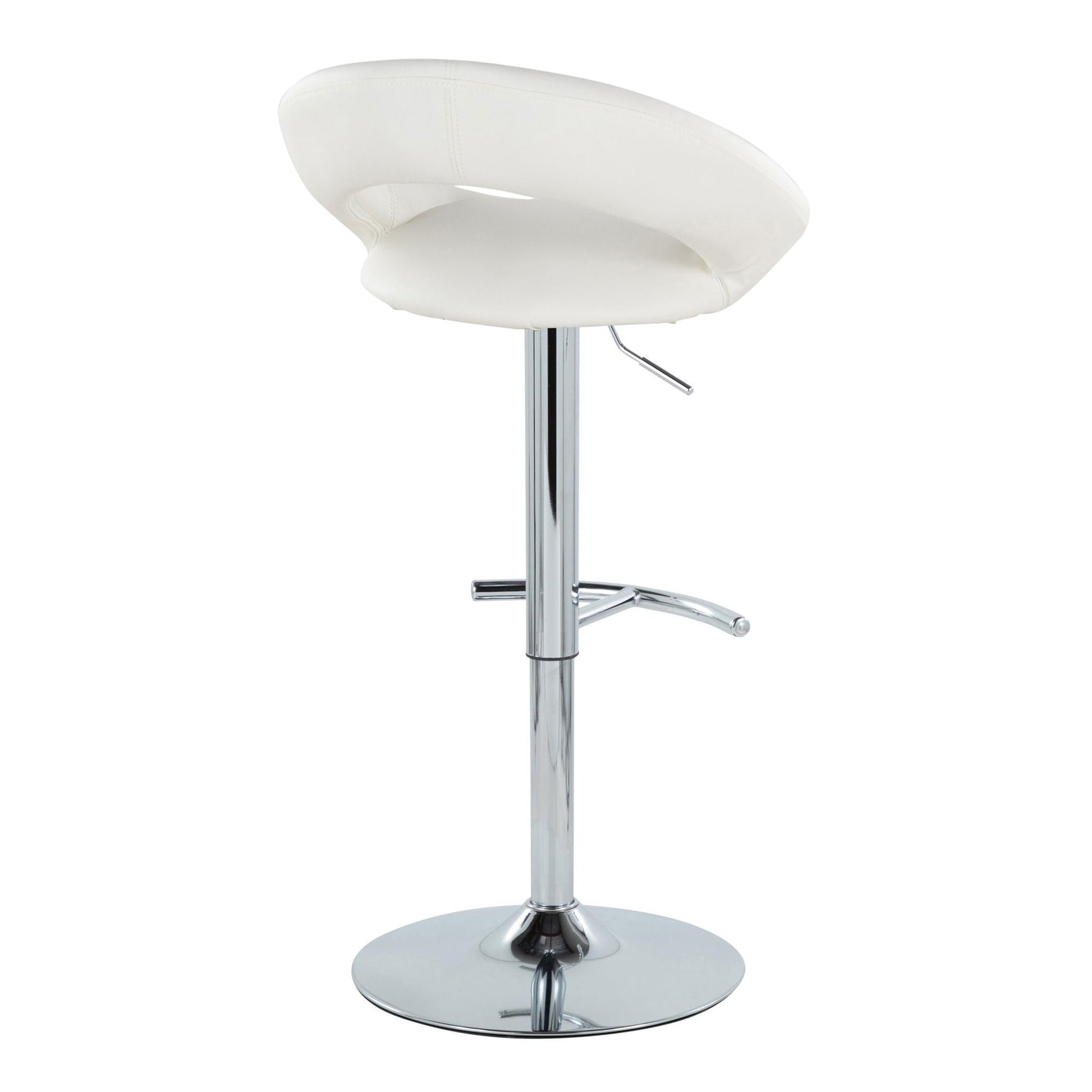 Posh - Contemporary Adjustable Barstool With Swivel With Rounded T Footrest (Set of 2) Lumi Source