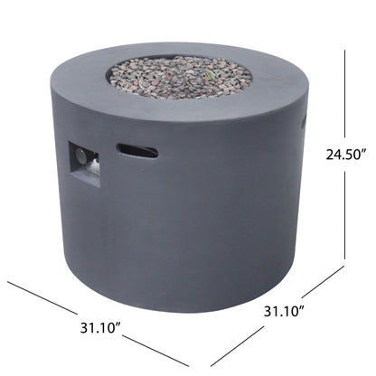 Round Iron Fire Pit With 40,000 Btu Noble House