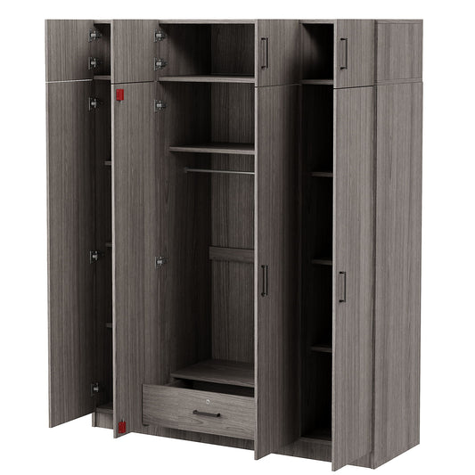 Contemporary 4 Door Wardrobe With 1 Drawer And Top Cabinet DreamHaus