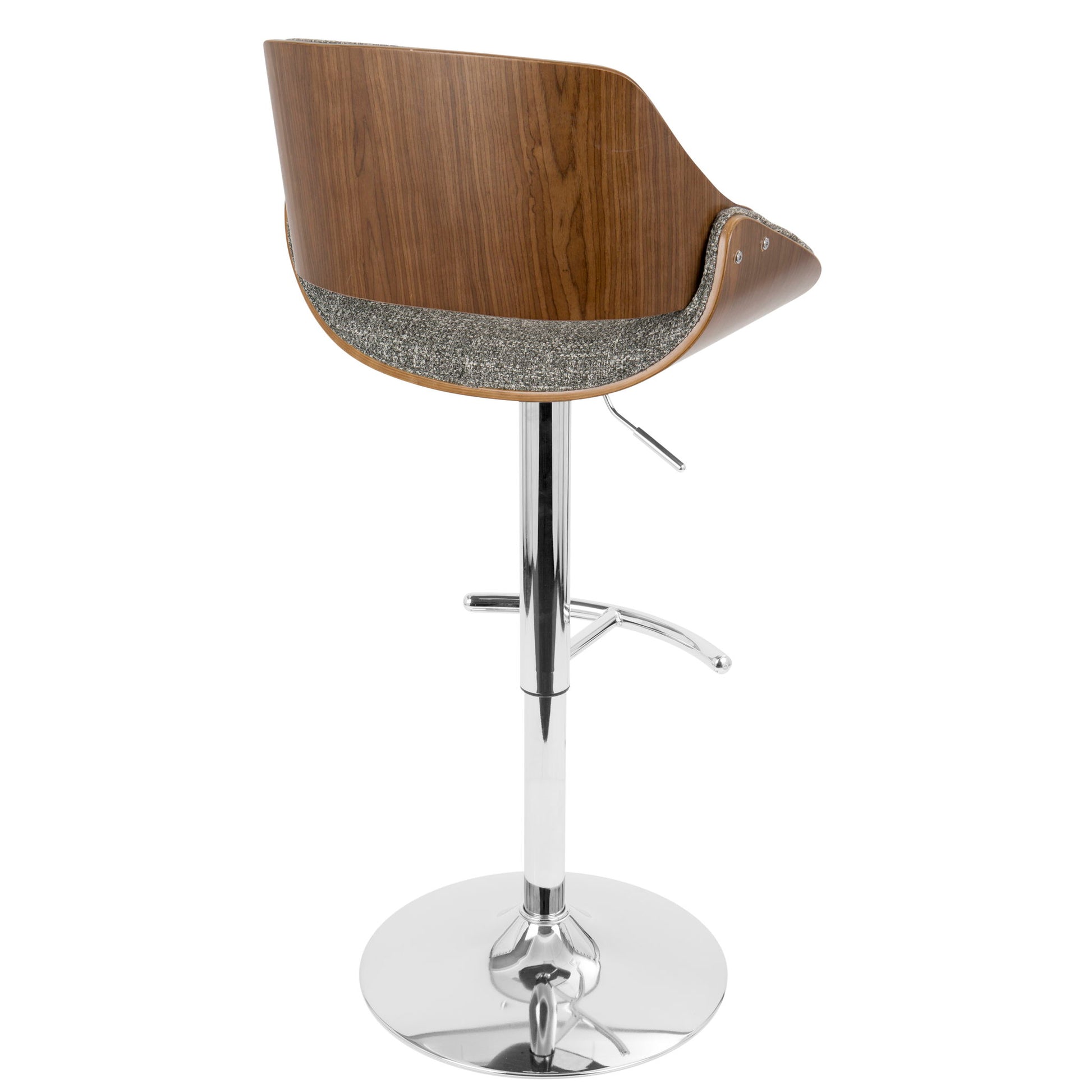 Fabrizzi - Mid Century Modern Adjustable Barstool With Swivel With Rounded T Footrest (Set of 3) Lumi Source