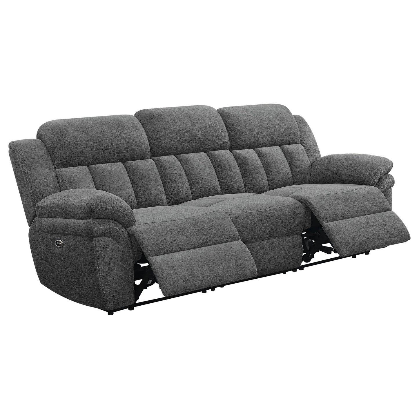 Divine - Upholstered Power Reclining Sofa - Charcoal Furniture Max