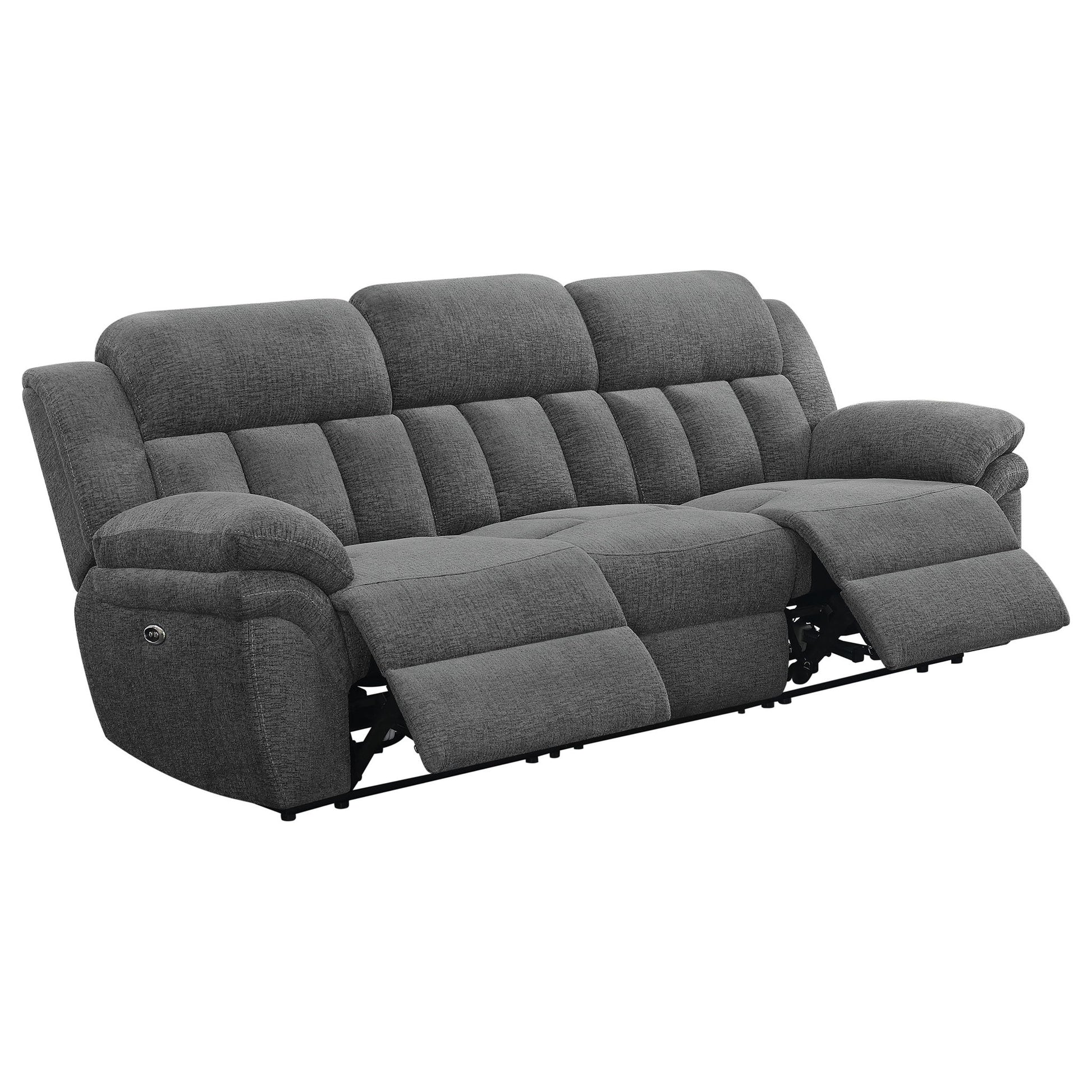 Divine - Upholstered Power Reclining Sofa - Charcoal Furniture Max